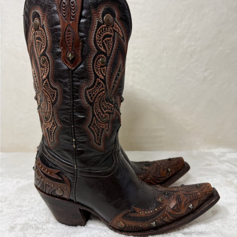 Brown Leather Western Boots - Picture 4 of 10